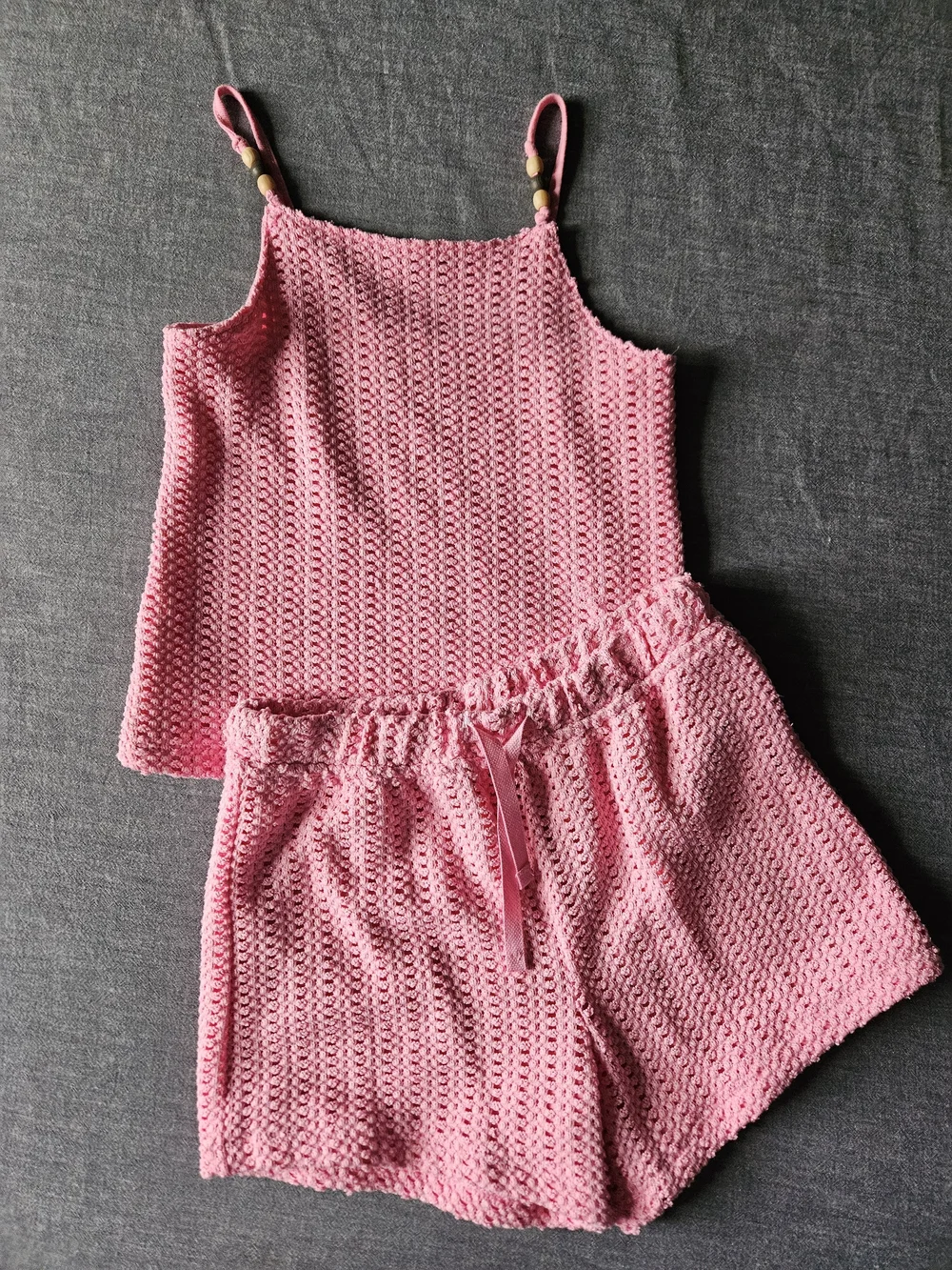 Old Navy Pink Crochet Tank And Shorts Set